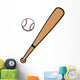 Baseball and Bat Wall Decal