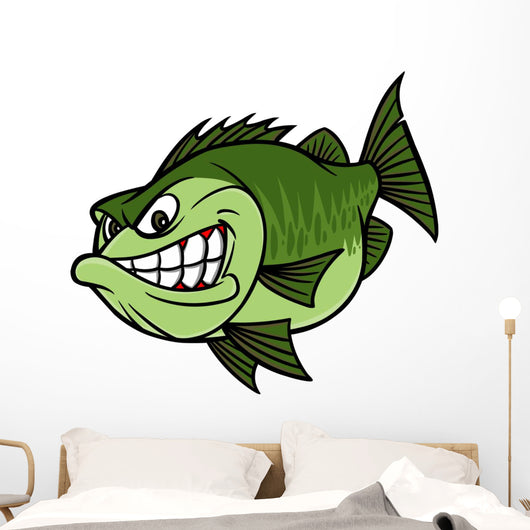 Bass Fishing Mascot Wall Decal – Wallmonkeys