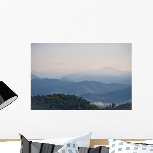 Early morning fog and cloud mountain Wall Mural