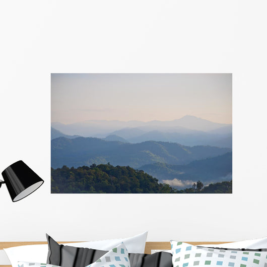 Early morning fog and cloud mountain Wall Mural