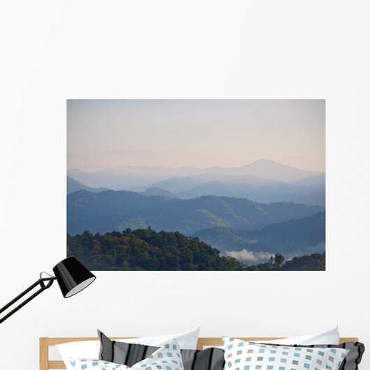 Early morning fog and cloud mountain Wall Mural