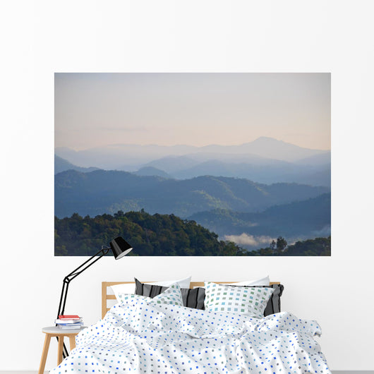 Early morning fog and cloud mountain Wall Mural