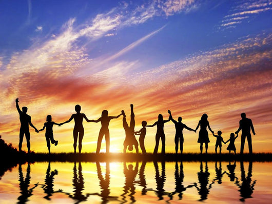 Happy group of diverse people, friends, family together Wall Mural
