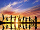 Happy group of diverse people, friends, family together Wall Mural