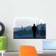 fisherman silhouette at morning Wall Mural