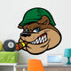 Bulldog Army Mascot Wall Decal