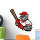 Bulldog Baseball Player Wall Decal