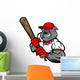 Bulldog Baseball Player Wall Decal