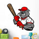 Bulldog Baseball Player Wall Decal