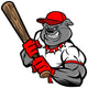 Bulldog Baseball Player Wall Decal