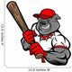 Bulldog Baseball Player Wall Decal