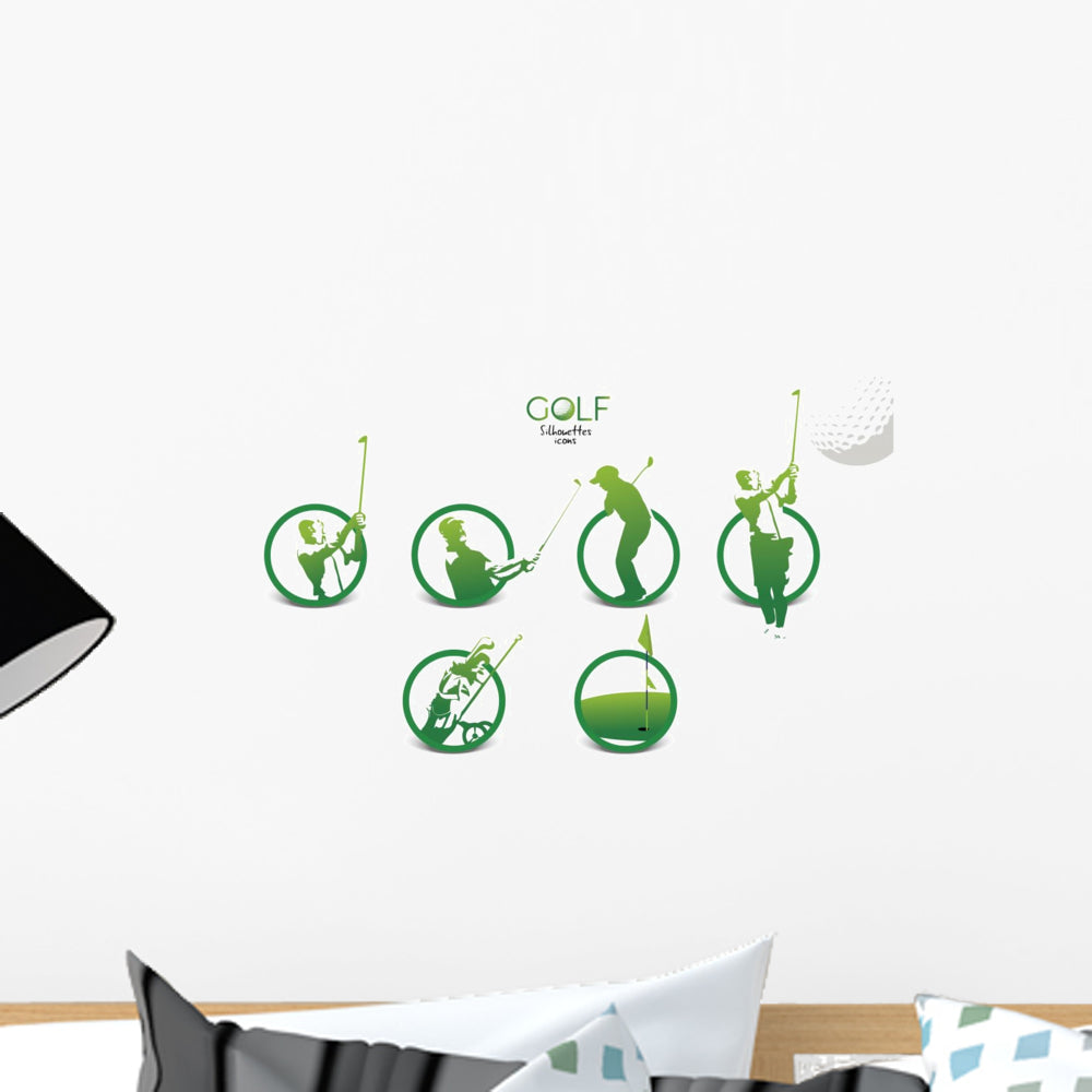 Golf Sticker Player Golf Player Silhouettes Wall Stickers – Wallmonkeys