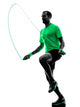 man jumping rope exercises fitness silhouette Wall Decal