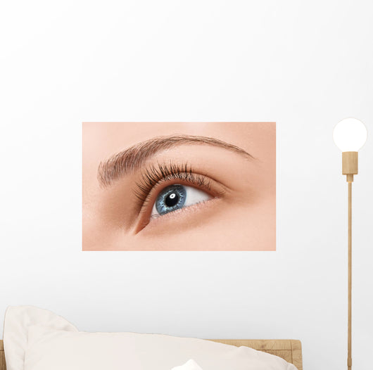 Close up blue eye with makeup Wall Mural