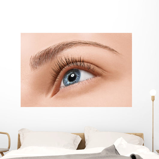 Close up blue eye with makeup Wall Mural