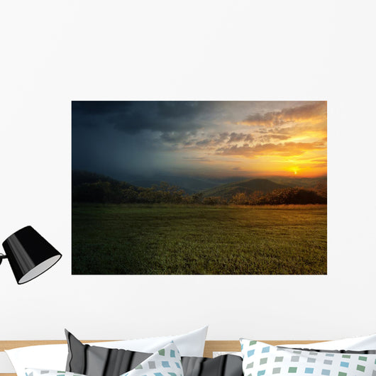 Rain and sunset Wall Mural