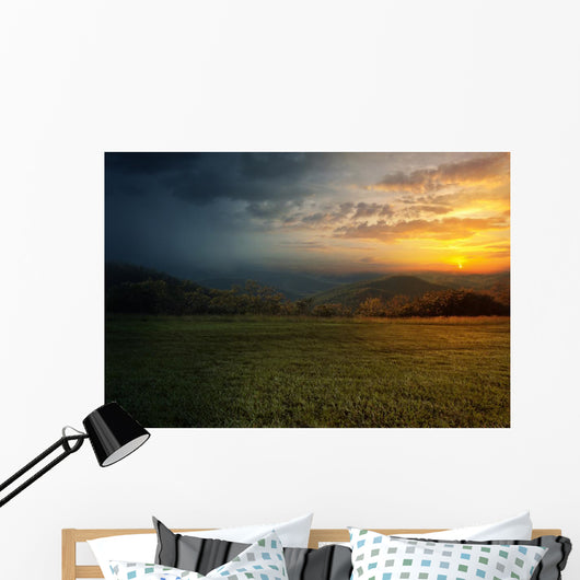 Rain and sunset Wall Mural