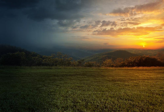 Rain and sunset Wall Mural