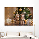 British Kitten Christmas Wall Mural