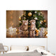 British Kitten Christmas Wall Mural