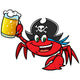 Crab Pirate Wall Decal