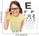 smiling little girl in eyeglasses with eye chart Wall Mural