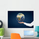 Hand holding Planet. Wall Mural