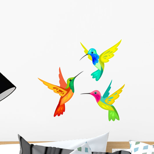 Stylized Hummingbirds Wall Decal