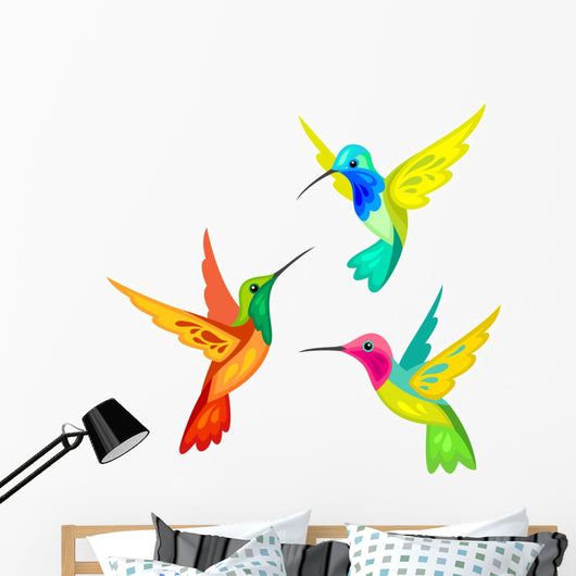 Stylized Hummingbirds Wall Decal