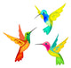 Stylized Hummingbirds Wall Decal