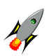 Alien in Rocket Wall Decal