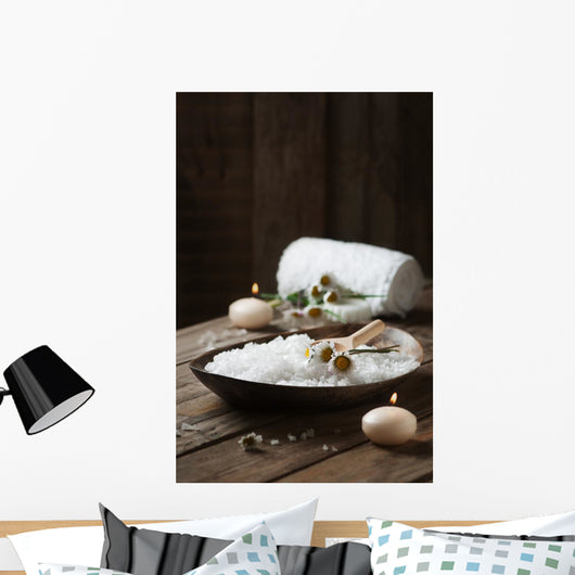 Spa Concept with Daisies Horizontal Wall Decal