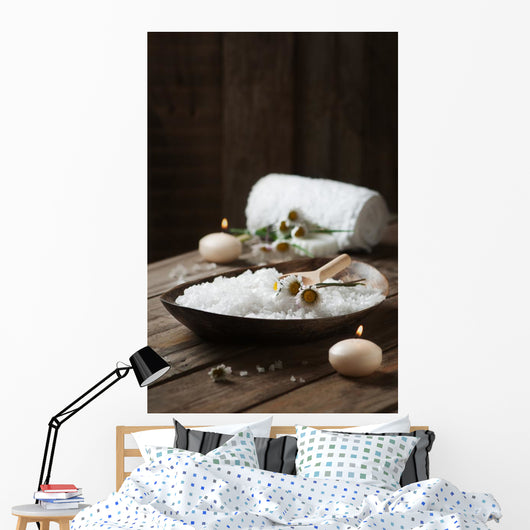 Spa Concept with Daisies Horizontal Wall Decal
