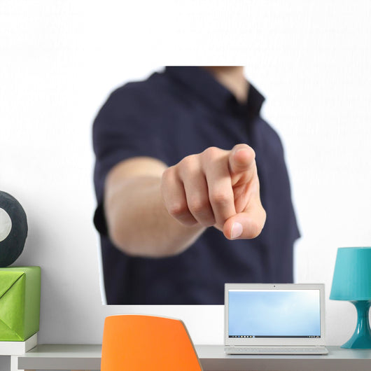 Close up of a man hand pointing at camera Wall Decal