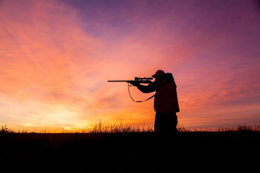 Rifle Hunter Silhouetted Sunrise Wall Decal