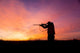 Rifle Hunter Silhouetted Sunrise Wall Decal
