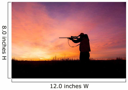Rifle Hunter Silhouetted Sunrise Wall Decal
