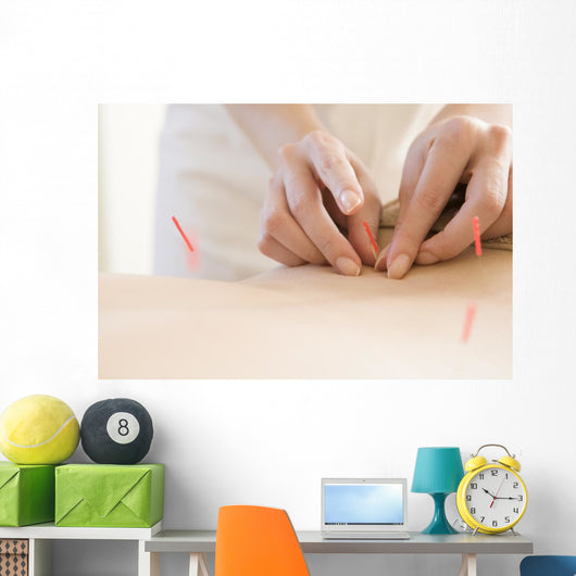 Women Undergoing Acupuncture Waist Wall Decal