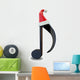 Music Note with Santa Hat Wall Decal