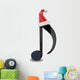 Music Note with Santa Hat Wall Decal