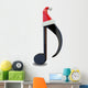 Music Note with Santa Hat Wall Decal