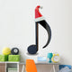 Music Note with Santa Hat Wall Decal