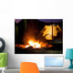 Night camping in the mountains. Wall Mural
