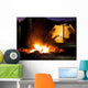 Night camping in the mountains. Wall Mural