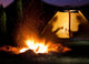 Night camping in the mountains. Wall Mural
