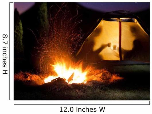 Night camping in the mountains. Wall Mural