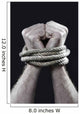 white man hands wrapped rope around wrists victim abused concept Wall Mural