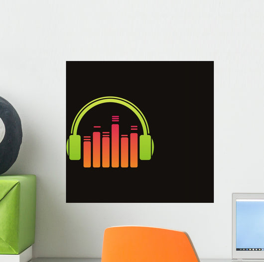 Headphone music logo vector Wall Mural