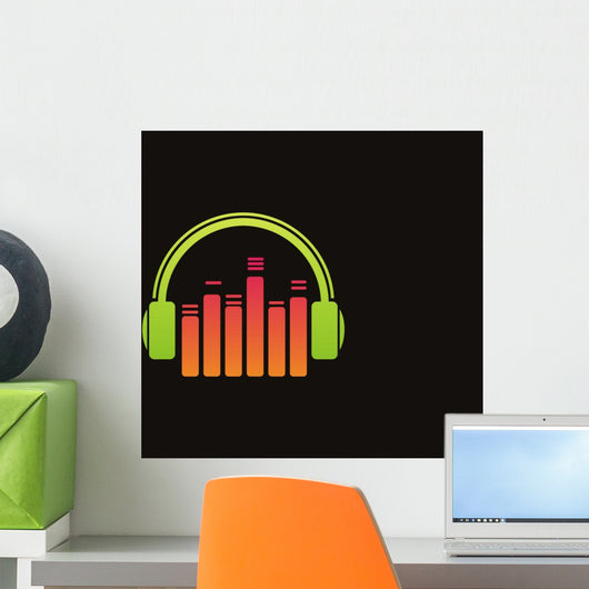 Headphone music logo vector Wall Mural