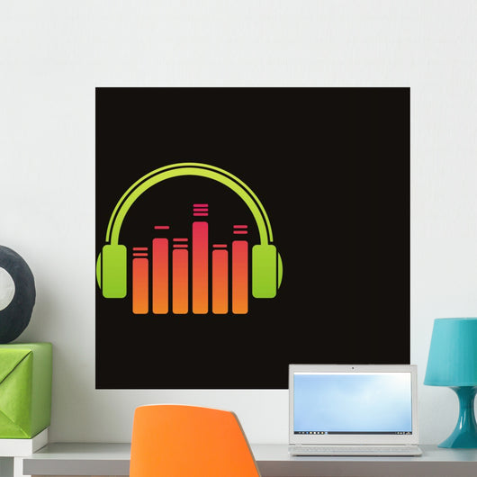 Headphone music logo vector Wall Mural